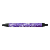 Stylo Noir Parties scintillant violet simple étoiles scintill (Devant)