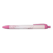 Stylo Noir parties scintillant violette en or monogramme rose (Haut)