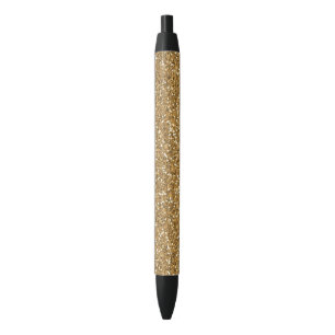 Stylo Noir Parties scintillantes de Faux d'or
