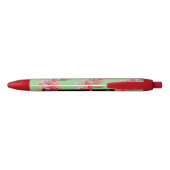 Stylo Noir Pastel à l'aquarelle Pastèque Fruit Rouge Vert (Dos)