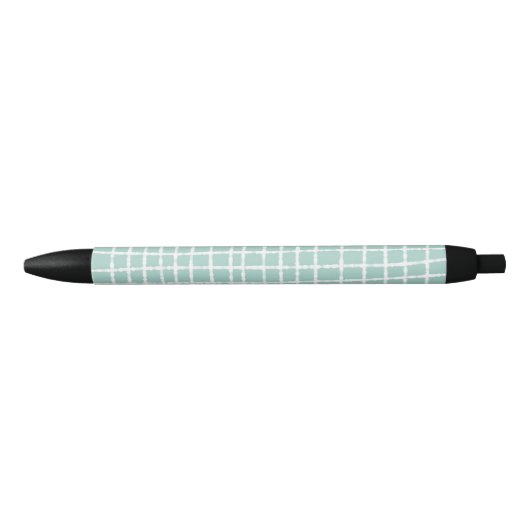 Stylo Noir Pastel Blue Check Motif lisse et élégant (Devant)