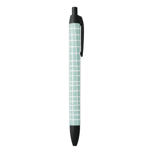 Stylo Noir Pastel Blue Check Motif lisse et élégant (Bas (Vertical))