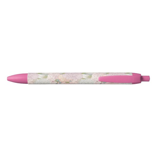 Stylo Noir Pastel Peony & Butterfly Flower Motif (Dos)