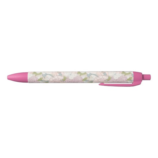 Stylo Noir Pastel Peony & Butterfly Flower Motif (Bas)