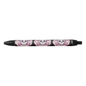 Stylo Noir Pastel Pink Skull and Crossbones (Devant)