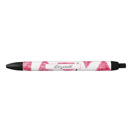 Stylo Noir Pastèque aquarelle adorable (Devant)