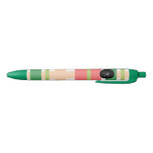 Stylo Noir Pastèque Fruit Carreaux Rose Vert (Bas)