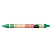 Stylo Noir Pastèque Fruit Carreaux Rose Vert (Devant)
