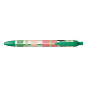 Stylo Noir Pastèque Fruit Carreaux Rose Vert (Dos)