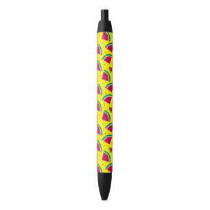 Stylo Noir Pastèque jaune