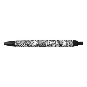 Stylo Noir Patchwork motif noir et blanc 03