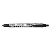 Stylo Noir Patchwork motif noir et blanc 03 (Dos)