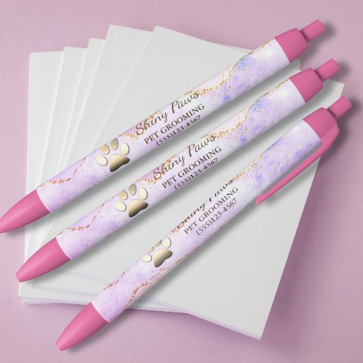 Stylo Noir Pâte de cristal de luxe en agate pour patte de chi