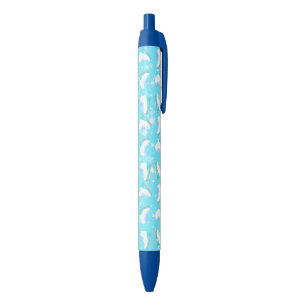 Stylo Noir Patinage sur glace Motif Patineuse sur piste bleue