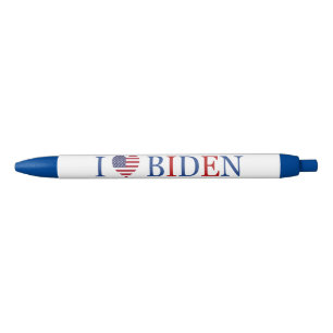 Stylo Noir Patriotique I Heart Love Joe Biden Drapeau