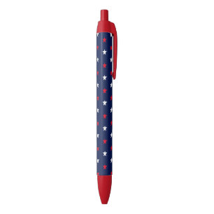 Stylo Noir Patriotique rouge blanc marine bleu étoile motif m