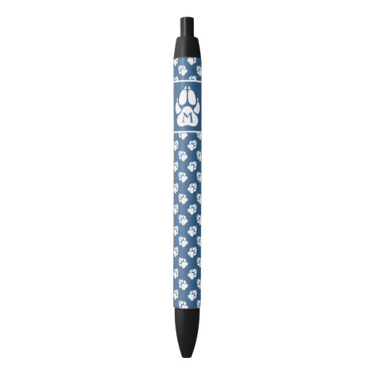 Stylo Noir Patrouilles De Chien Bleu Et Blanc Et Monogramme P (devant Vertical)