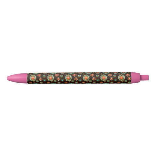 Stylo Noir Pattern de Ethnic Brooches Seamless (Devant)