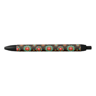 Stylo Noir Pattern de Ethnic Brooches Seamless