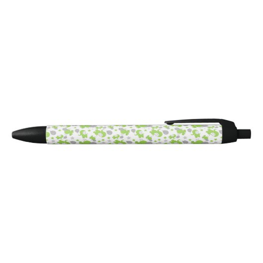 Stylo Noir Pattern of Green Elephants, Cute Elephants, stars (Haut)