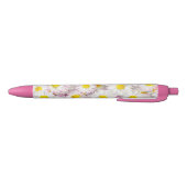 Stylo Noir Patters Pink Purple Daisy Flower (Bas)