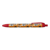 Stylo Noir Pavot orange sur blanc (Haut)