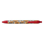 Stylo Noir Pavot orange sur blanc (Dos)