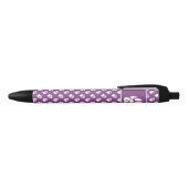 Stylo Noir Paw Chien Purple & Blanc Motif Et Monogramme Perso (Haut)
