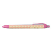 Stylo Noir Peach Gingham Heart Pattern, Cute Kawaii Checkered (Haut)