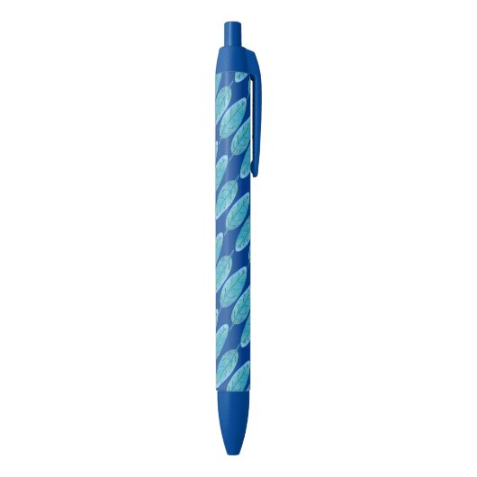 Stylo Noir Peacock bleu moderne aquarelle design feuille (Bas (Vertical))