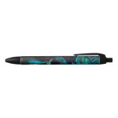 Stylo Noir Peacock bleu & vert moderne élégant nom personnali (Haut)