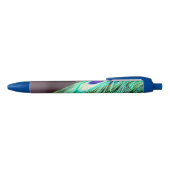 Stylo Noir Peacock Feathers Blue Green Purple (Haut)