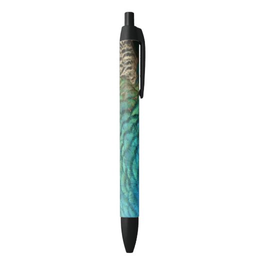 Stylo Noir Peacock Plumes I Colorful Abstrait Nature Design (Bas (Vertical))