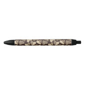 Stylo Noir Peau d'animal avec des coeurs (Devant)