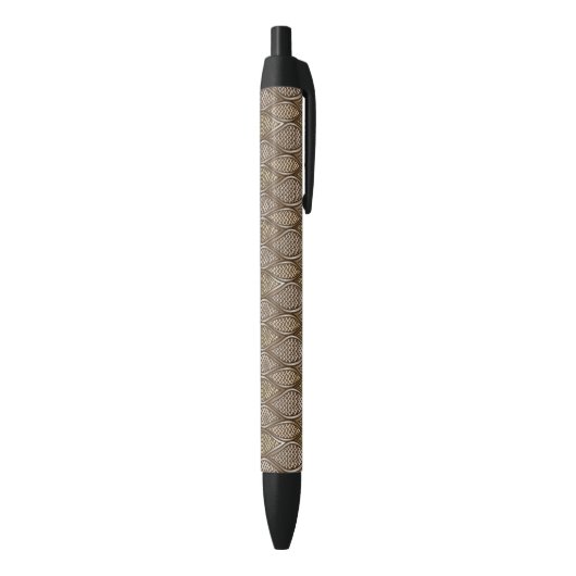 Stylo Noir Peau de serpent stylisée (Bas (Vertical))