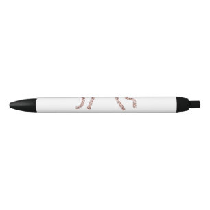 Stylo Noir Pêche marron paillettes arc-en-ciel remerciement p