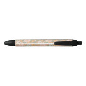 Stylo Noir Pêcher Orange rose gris floral (Dos)