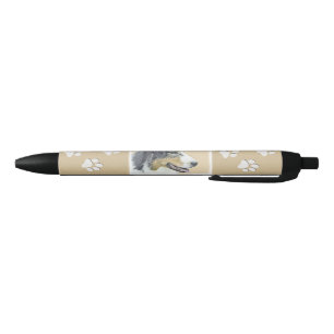 Stylo Noir Peinture de berger australien - Art original de ch