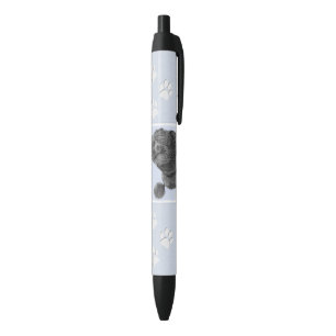 Stylo Noir Peinture de caniche Miniature Jouet noir Art origi