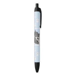Stylo Noir Peinture de collie frontalière - Belle art origin
