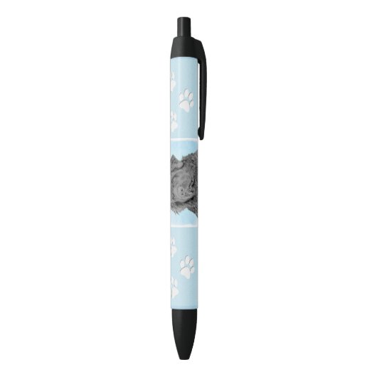 Stylo Noir Peinture de Terre-Neuve - Cute Original Dog Art (Bas (Vertical))