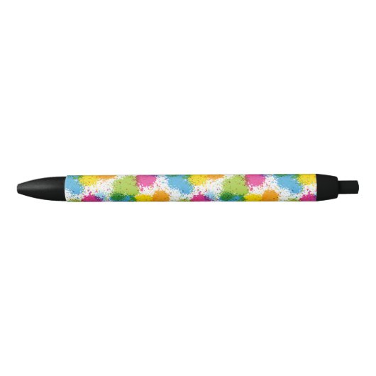 Stylo Noir Peinture design colorée (Devant)