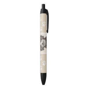 Stylo Noir Peinture espagnole de chien d'eau - jolie art orig