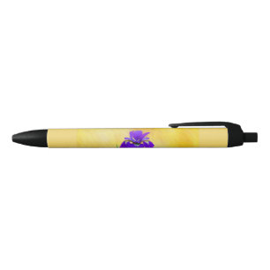 Stylo Noir Peinture Iris à pois pourpre - Chien original mign