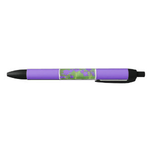 Stylo Noir Peinture Iris Violet - Art Fleur Originale