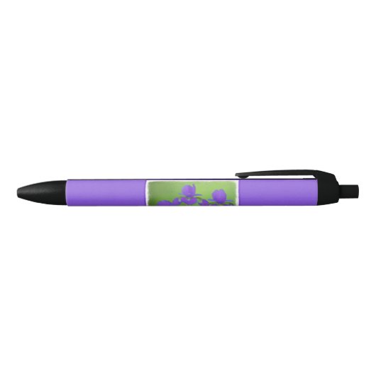 Stylo Noir Peinture Iris Violet - Art Fleur Originale (Haut)