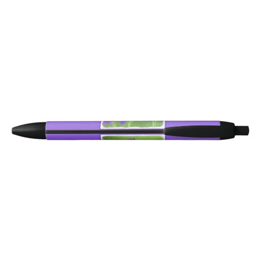 Stylo Noir Peinture Iris Violet - Art Fleur Originale (Dos)