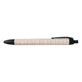Stylo Noir Pen with a light pink floral pattern (Haut)