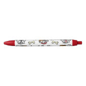 Stylo Noir Pen with english bulldog pattern (Devant)