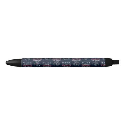Stylo Noir Penser Comme Un Enseignant Nerd De Chimie Proton (Devant)